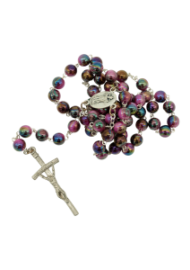 Różaniec św. Michała Archanioła - łańcuszek - szkło iryzujące