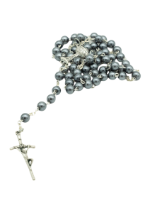 Różaniec komunijny - perła szara