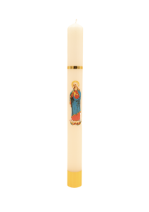 Świeca Maryjna - Niepokalane Serce Maryi - mała biała
